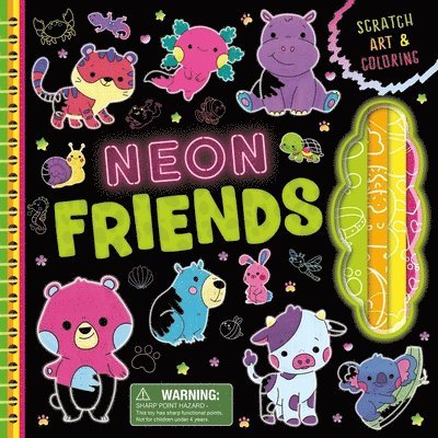Neon Friends: Scratch Art & Coloring