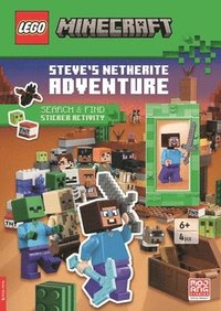 bokomslag LEGO Minecraft: Steves Netherite Adventure Search & Find Sticker Activity (with Steve minifigure and sword)