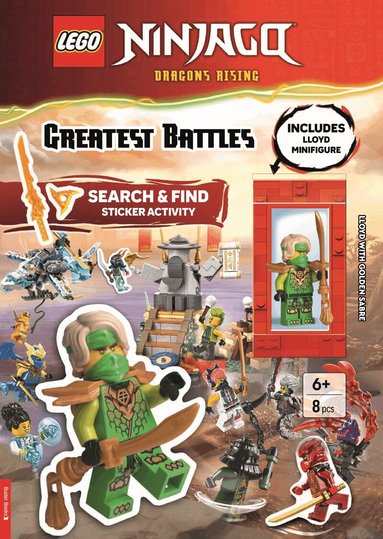 LEGO®, Buster Books - LEGO® NINJAGO®: Greatest Battles Search & Find Sticker Activity Book (with Lloyd minifigure and Golden Sabre), Häftad