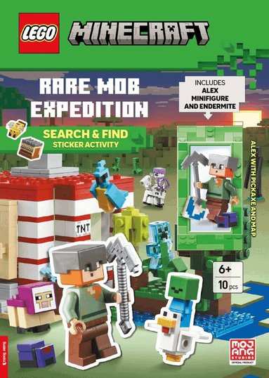 LEGO®, Buster Books - LEGO®  Minecraft™: Rare Mob Expedition – Search & Find Sticker Activity Book (with Alex minifigure, endermite, pickaxe and map), Häftad