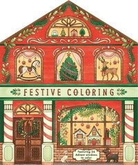 bokomslag Festive Coloring: Featuring 24 Holiday Storefronts to Color