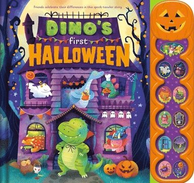 bokomslag Dino's First Halloween: Friends Celebrate Their Differences in This Spook-Tacular Noisy Sound-Button Book