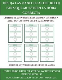 bokomslag Hojas de actividades para ninos de 4 anos (Dibuja las manecillas del reloj para que muestren la hora correcta)