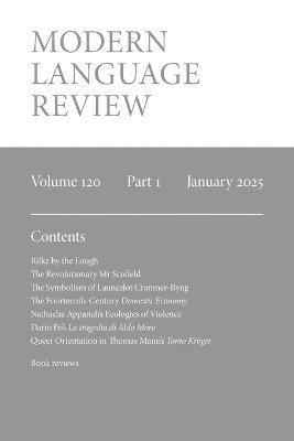 bokomslag Modern Language Review (120.1) January 2025