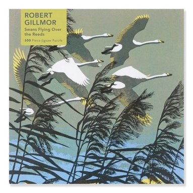 bokomslag Adult Jigsaw Puzzle Robert Gillmor: Swans Flying over the Reeds (500 pieces)