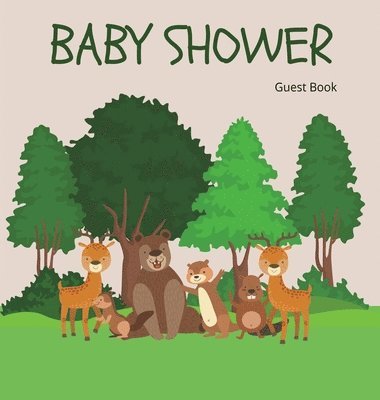 Woodland Baby Shower Guest Book (Hardcover) 1