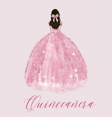 Quinceanera Guest Book with pink dress (hardback) 1