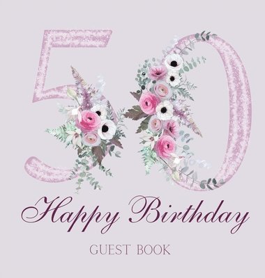 bokomslag Happy 50th birthday guest book (hardback)