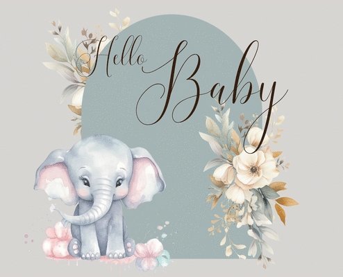 Hello Baby, Baby Shower hardback Guest Book (landscape) 1