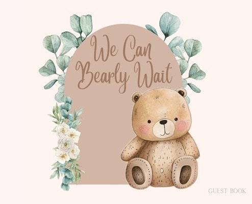 Bear Baby Shower hardback Guest Book (landscape) 1