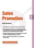 David Horchover - Sales Promotion, Häftad