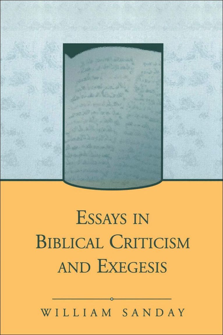 Essays in Biblical Criticism and Exegesis 1