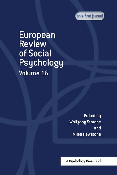 WOLFGANG STROEBE, Miles Hewstone - European Review of Social Psychology: Volume 16, Inbunden
