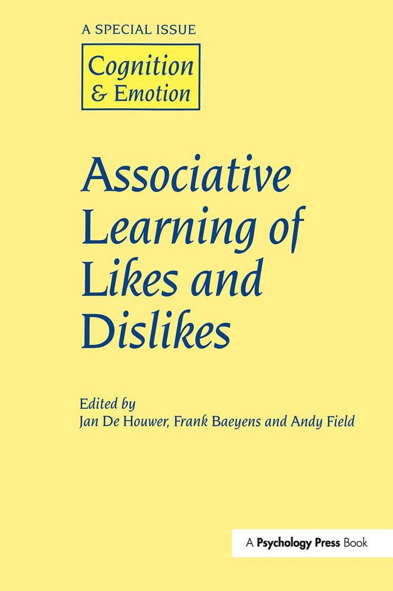 Jan de Houwer, Frank Baeyens, Andy Field - Associative Learning of Likes and Dislikes, Inbunden