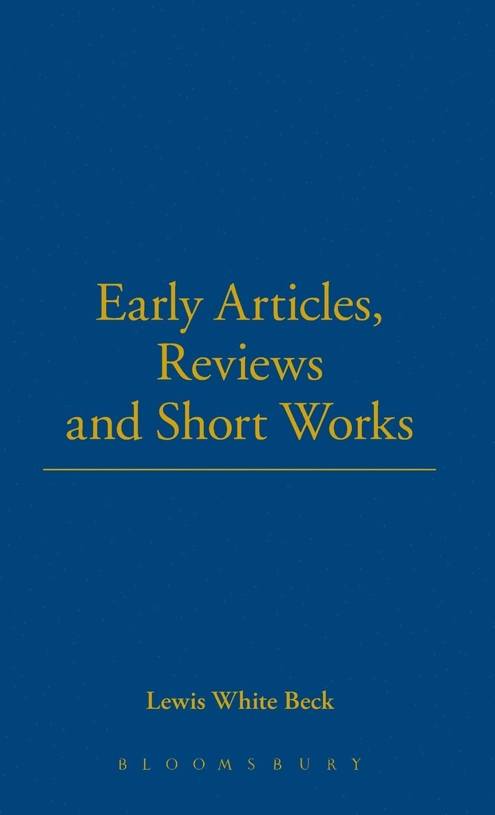 Early Articles, Reviews And Short Works 1