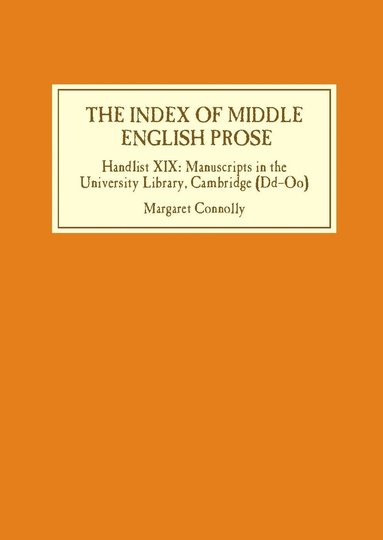 Margaret Connolly - The Index of Middle English Prose, Inbunden