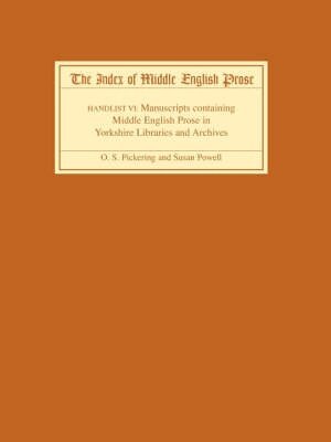 Oliver S Pickering, Susan Powell - Index of Middle English Prose Handlist VI, Häftad