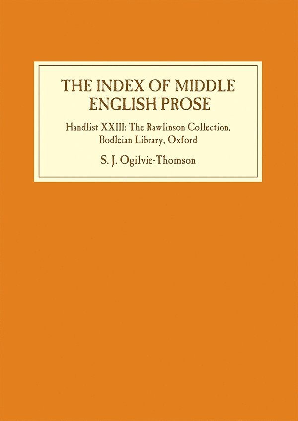 The Index of Middle English Prose 1