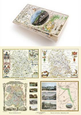 bokomslag A Shropshire 1611  1836  Fold Up Map that features a collection of Four Historic Maps, John Speeds County Map 1611, Johan Blaeus County Map of 1648, Thomas Moules County Map of 1836 and a