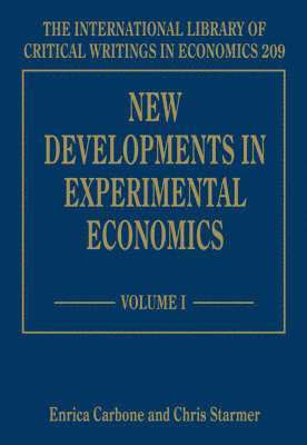 Enrica Carbone, Chris Starmer - New Developments in Experimental Economics, Inbunden