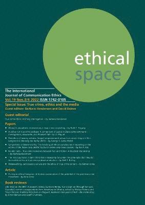 Ethical Space Vol. 19 Issue 3/4 1