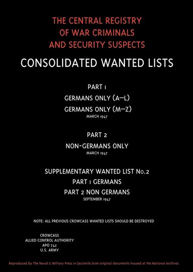 bokomslag CROWCASS, Central Registry of War Criminals and Security Suspects