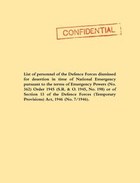 bokomslag List of Personnel of the Irish Defence Forces Dismissed for Desertion During the Second World War