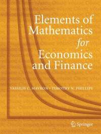 bokomslag Elements of Mathematics for Economics and Finance