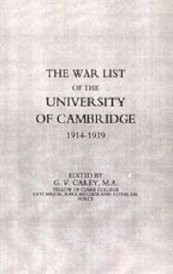 bokomslag War List of the University of Cambridge 1914-1918