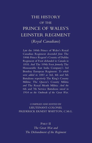 bokomslag Prince of Wales's Leinster Regiment (Royal Canadians)