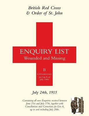 bokomslag British Red Cross and Order of St John Enquiry List for Wounded and Missing