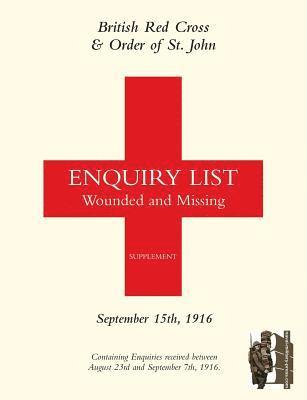 bokomslag British Red Cross and Order of St John Enquiry List for Wounded and Missing