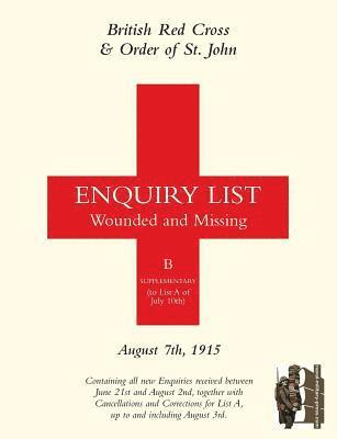 bokomslag British Red Cross and Order of St John Enquiry List for Wounded and Missing