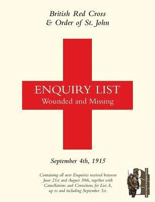 British Red Cross and Order of St John Enquiry List for Wounded and Missing 1