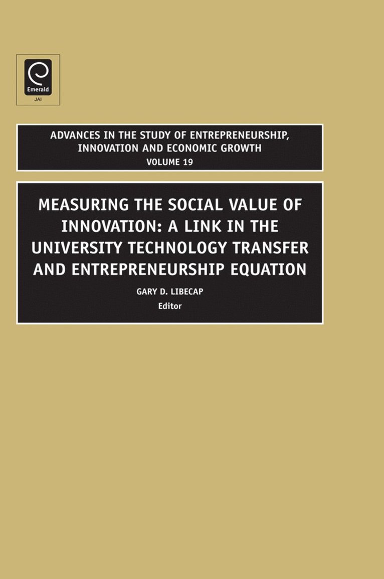 Advances in the Study of Entrepreneurship, Innovation and Economic Growth 1