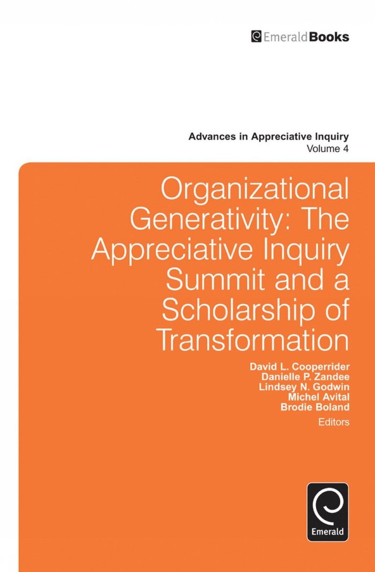 David Cooperider, Danielle P. Zandee, Lindsey N. Godwin, The Netherlands) Zandee, Danielle P. (Nyenrode Business University - Organizational Generativity, Inbunden