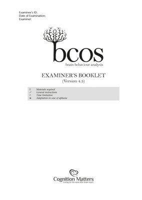 BCoS Cognitive Screen 1