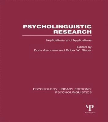 bokomslag Psycholinguistic Research (PLE: Psycholinguistics)