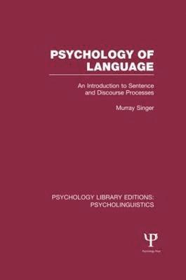 Psychology of Language (PLE: Psycholinguistics) 1