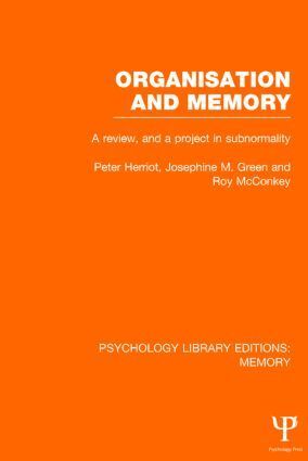 Peter Herriot, Josephine Green, Roy McConkey - Organisation and Memory (PLE: Memory), Inbunden