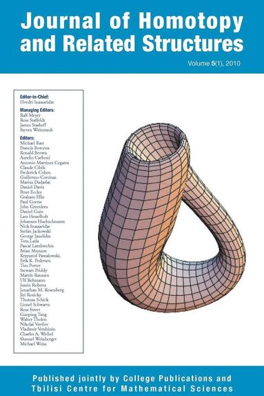 bokomslag Journal of Homotopy and Related Structures 5(1)