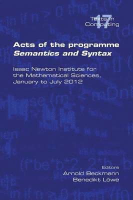 bokomslag Acts of the Progamme Sematics and Syntax