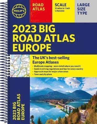 bokomslag 2023 Philip's Big Road Atlas Europe