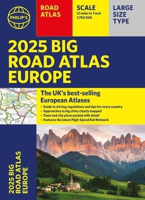 2025 Philip's Big Road Atlas of Europe 1