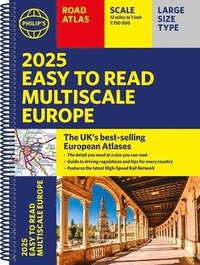 bokomslag 2025 Philip's Easy to Read Multiscale Road Atlas Europe