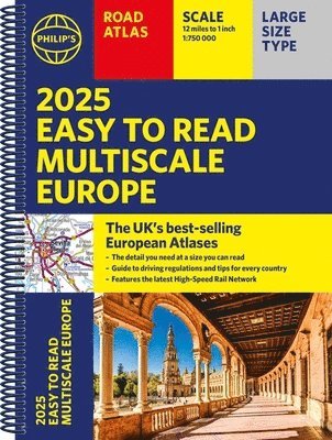 2025 Philip's Easy to Read Multiscale Road Atlas Europe 1