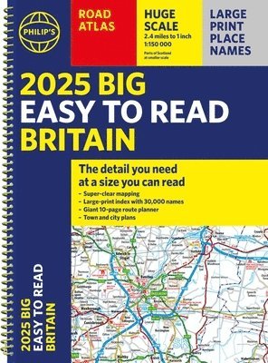 bokomslag 2025 Philip's Big Easy to Read Britain Road Atlas