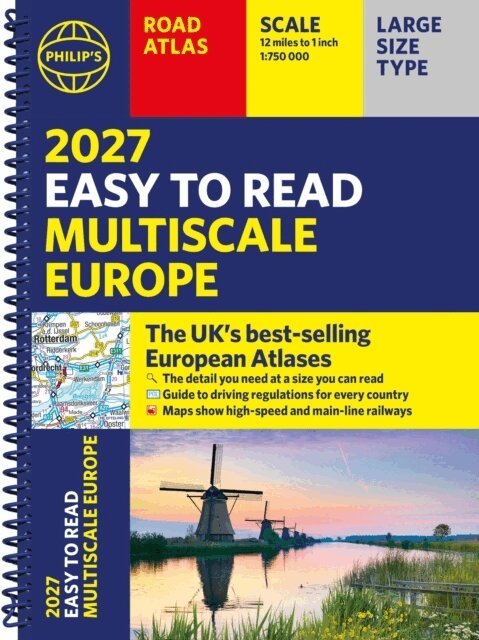 Philip's Maps - Philip's 2027 Easy to Read Multiscale Road Atlas of Europe, Häftad