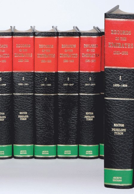 P. Tuson, A. Burdett - Records of the Emirates 1820-1960 12 Volume Hardback Set Including Boxed Genealogical Table and Maps, Inbunden