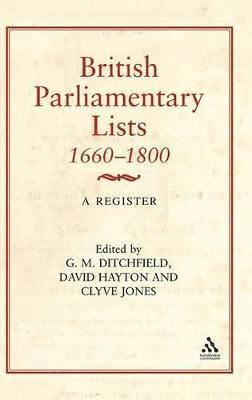 British Parliamentary Lists, 1660-1880 1